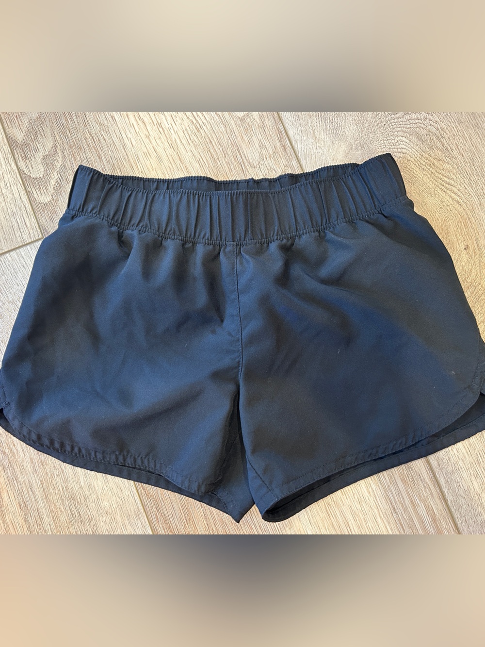 Black Elastic-Waist Athletic Shorts Active size 8